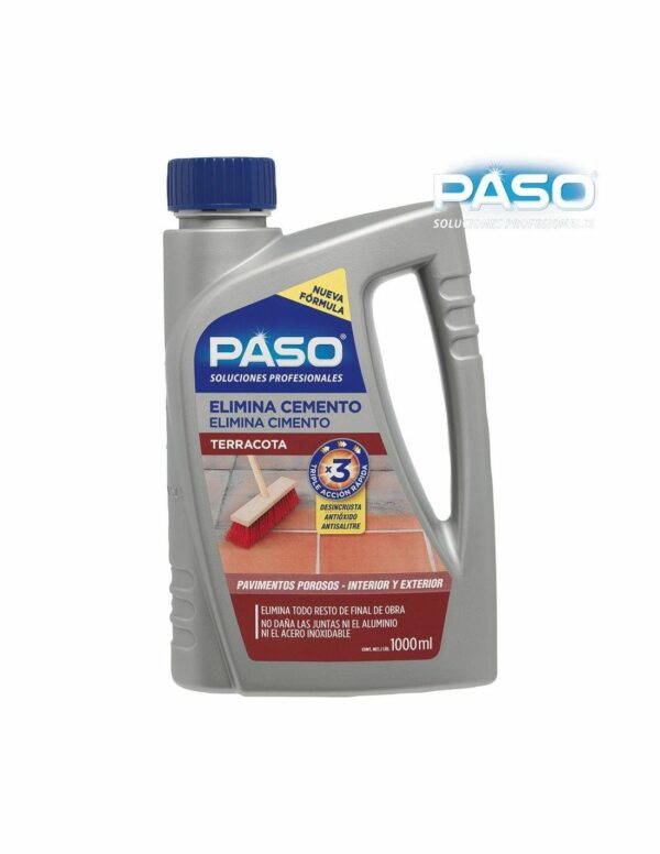 Paso nettoyant pour ciment à pores en terre cuite 1L