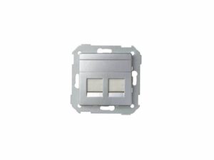 Simon tapa 2 conectores aluminio mate
